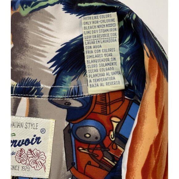 RESERVOIR Hawaiian Style Men's Button Shirt Large Palm Trees Tropical Beach NWOT - Picture 5 of 10